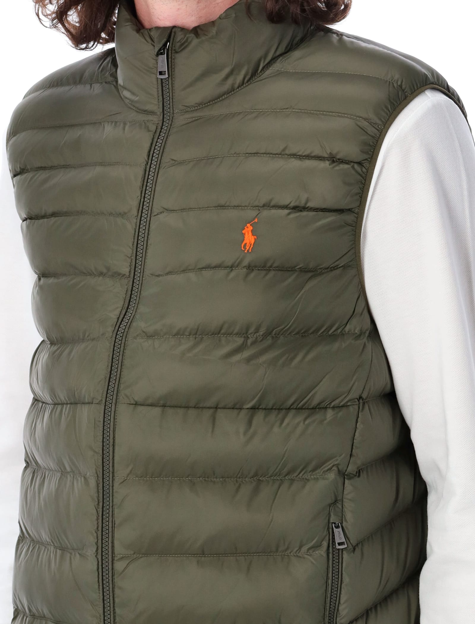 Shop Polo Ralph Lauren 4season Vest In Olive