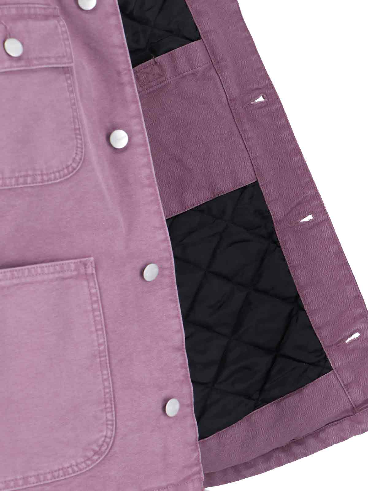 Carhartt Casual Jacket With Contrast Collar And Pockets In Purple