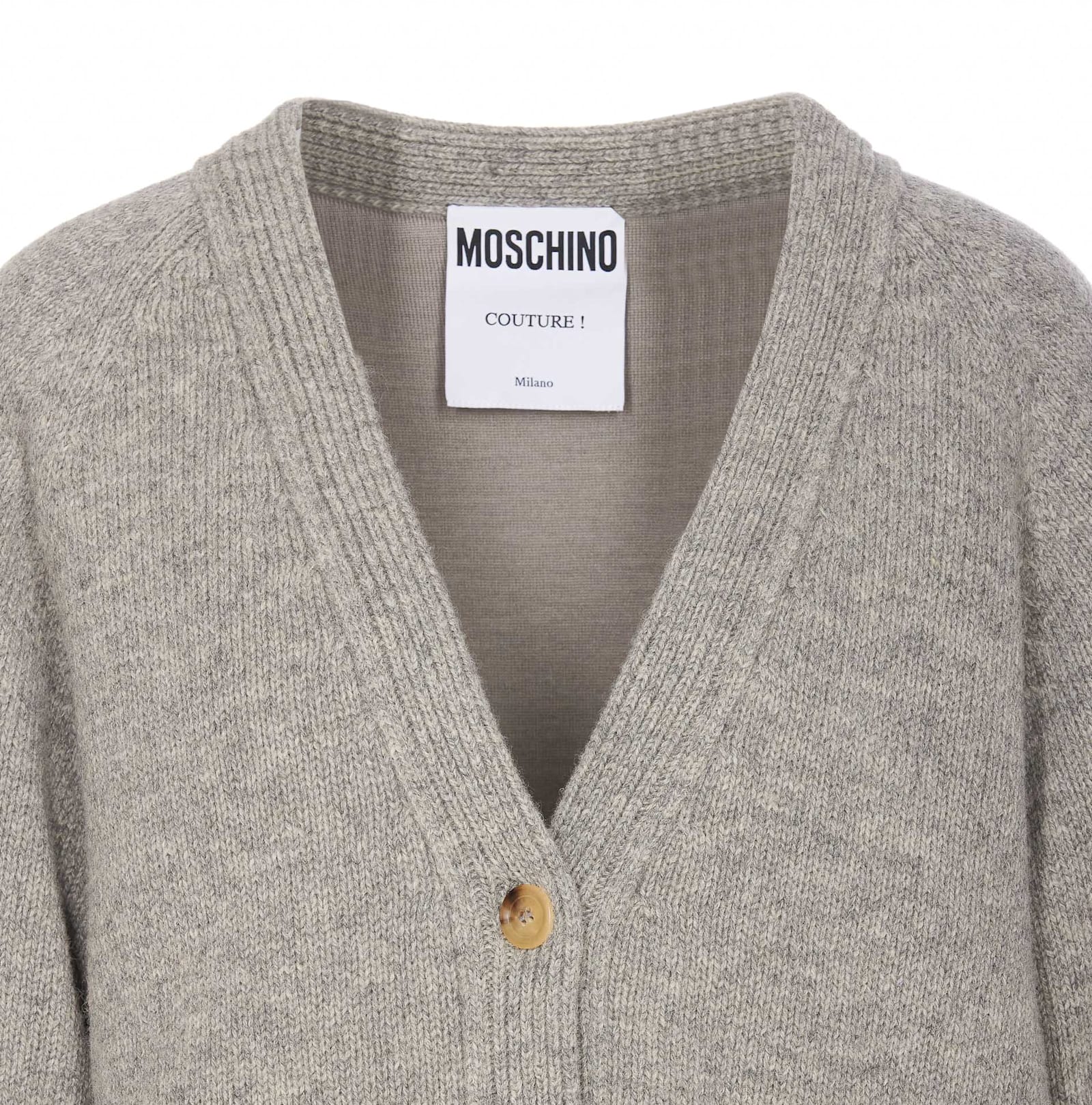 Shop Moschino Shetland Cardigan In Grey