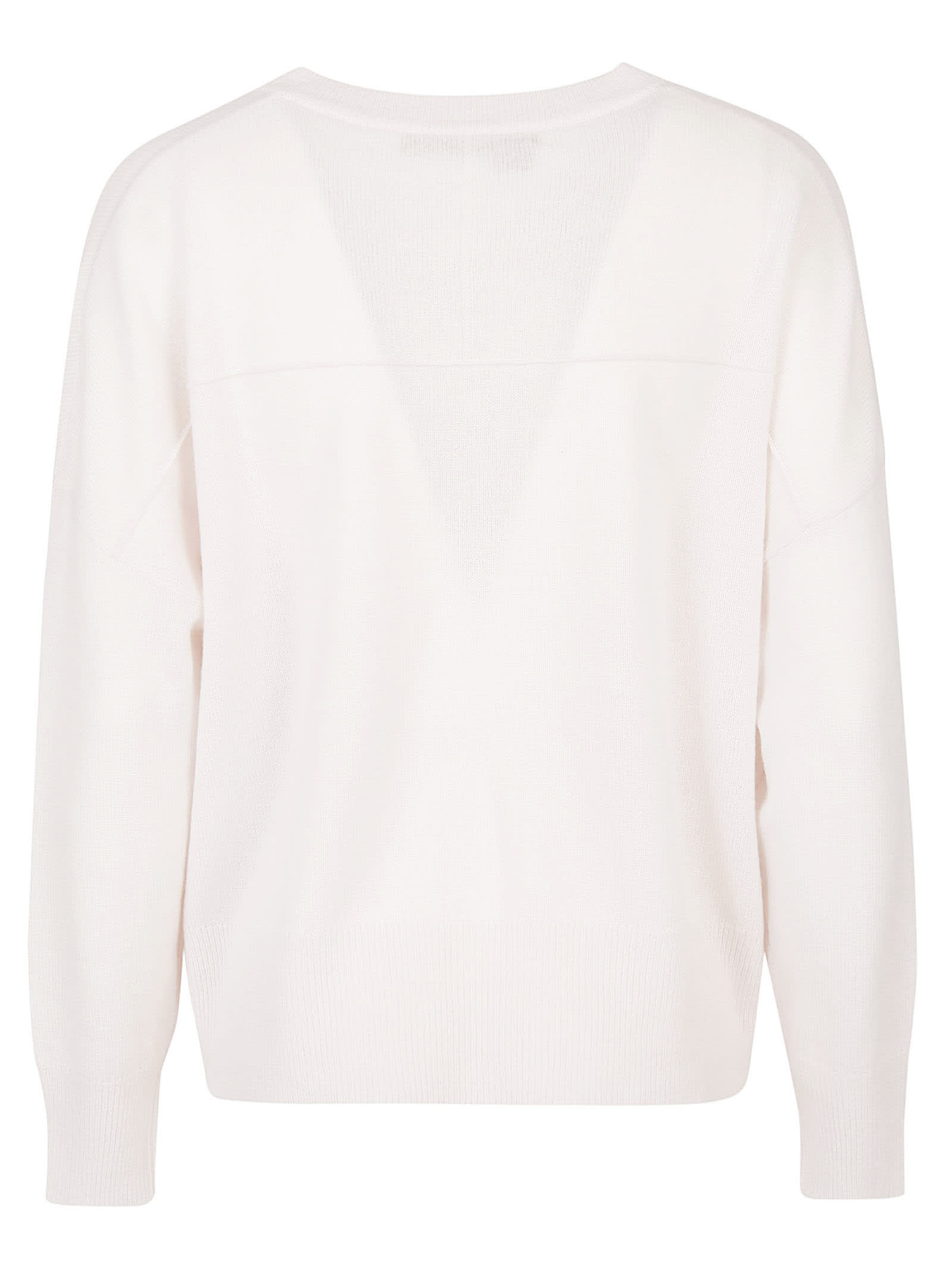 Shop 360cashmere Camille High Low Boxy V Neck Sweater In Alabaster