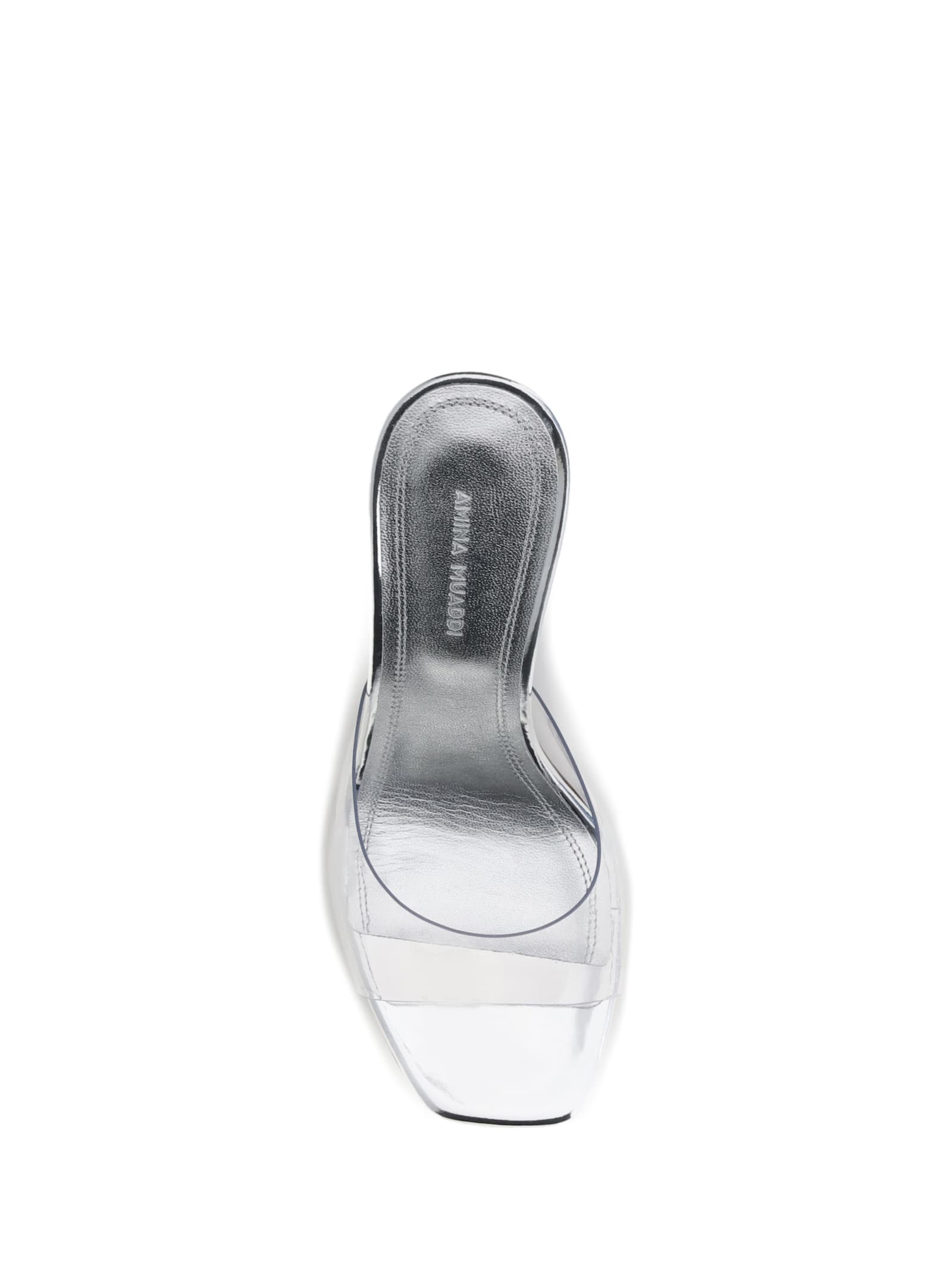 Amina Muaddi Transparent Pvc Lupita Glass Mules