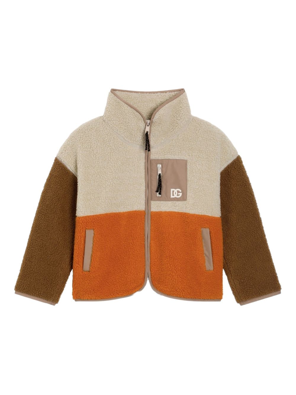 Dolce & Gabbana Dolce &amp; Gabbana Kids Color-block Fleece Jacket In Brown