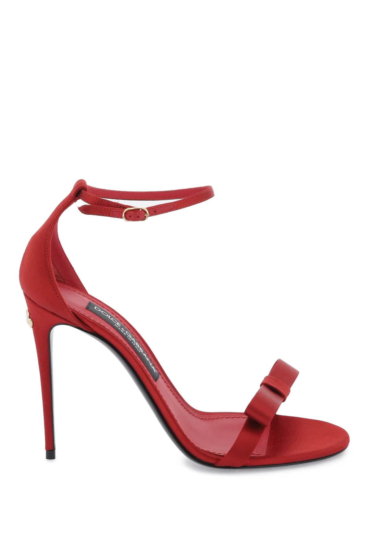 Shop Dolce & Gabbana Satin Sandals In Rosso Scuro 1 (red)