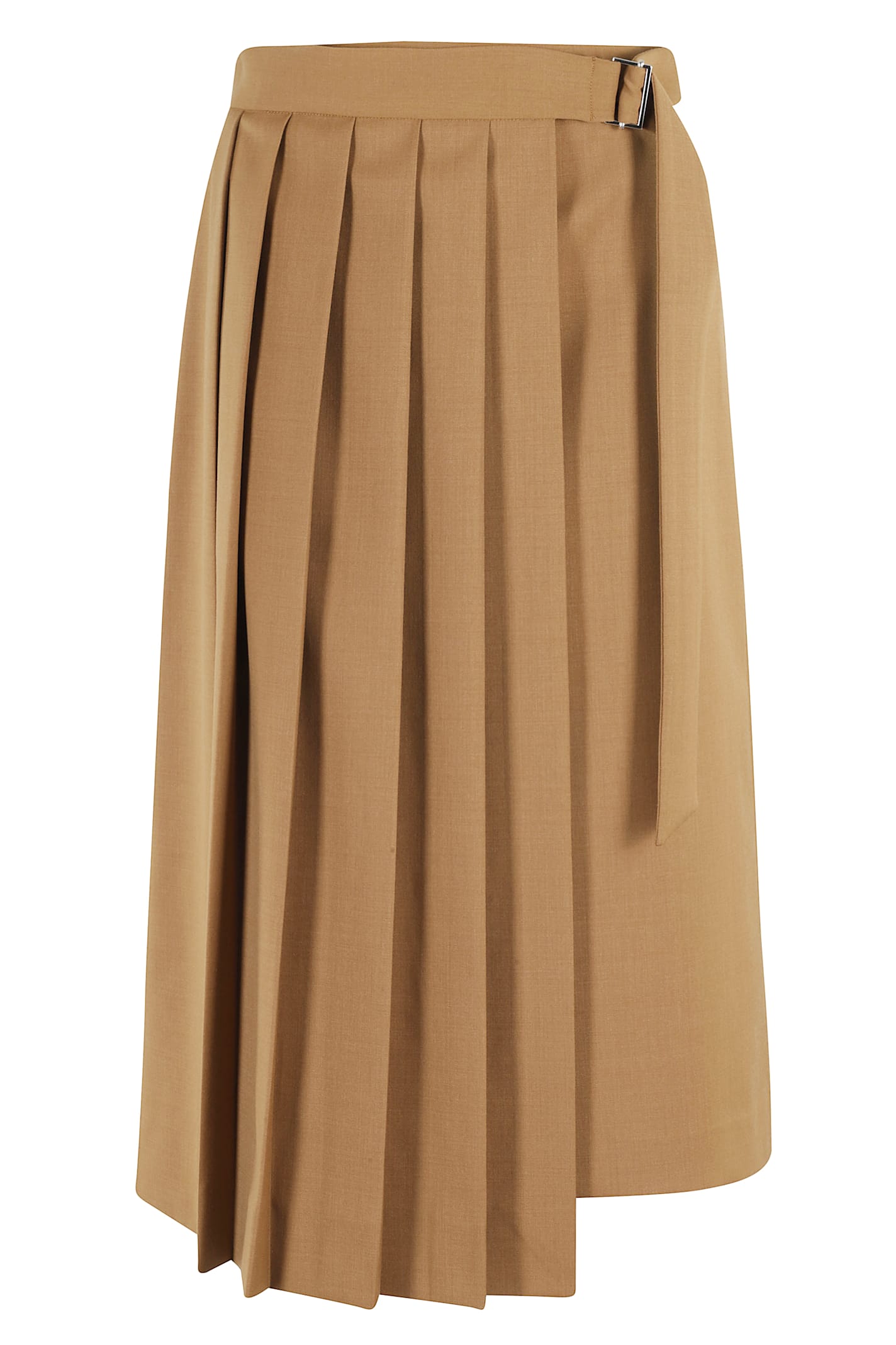 Tela Pleated Asymmetric Skirt In Brown