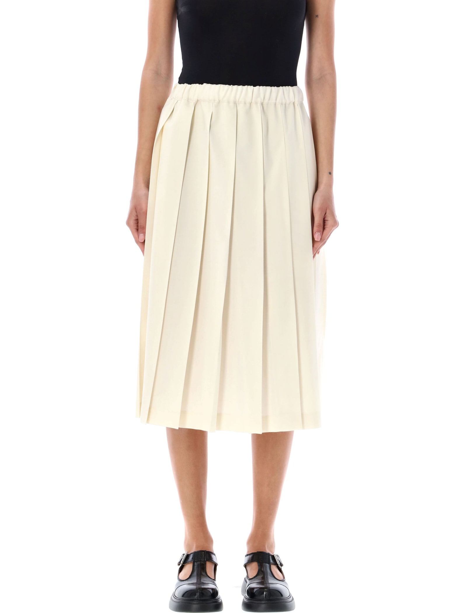 Comme Des Garcons Girl Pleated Midi Skirt In Neutrals