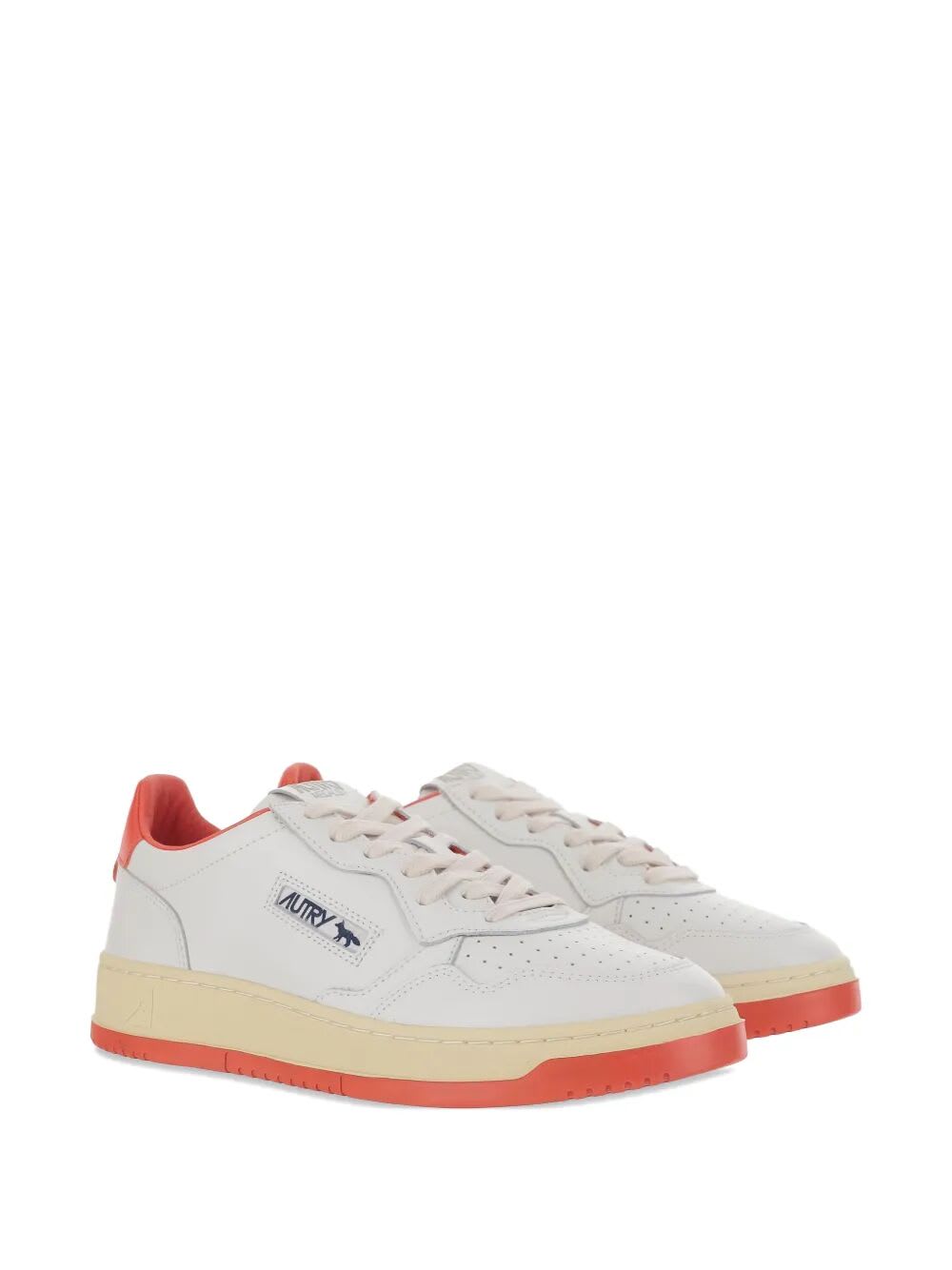 Autry X Maison Kitsune Medalist Low Top Sneakers In White