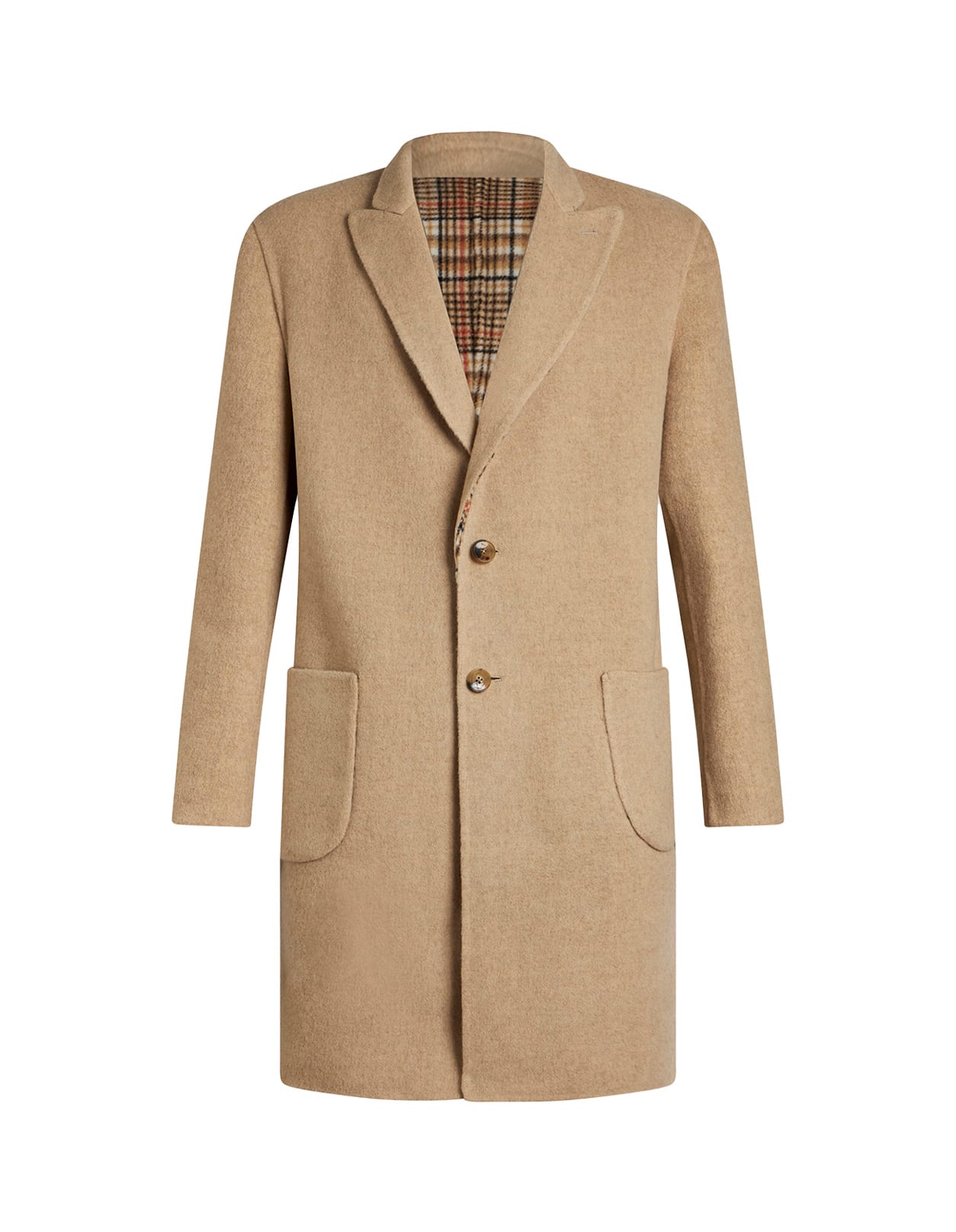 Shop Etro Beige Reversible Coat In Brown