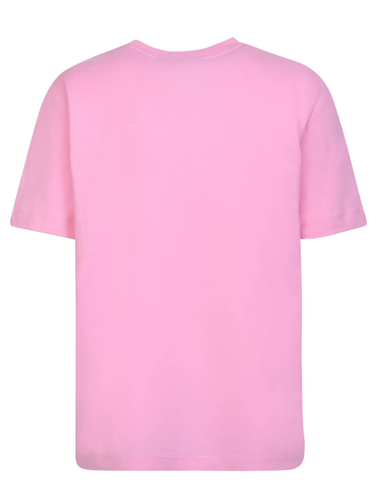 Shop Msgm Pink And White Logo T-shirt