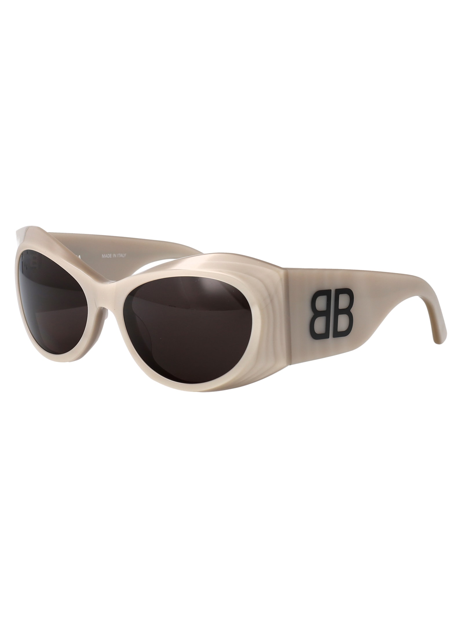 Balenciaga Black Acetate Sunglasses In Black-black-grey