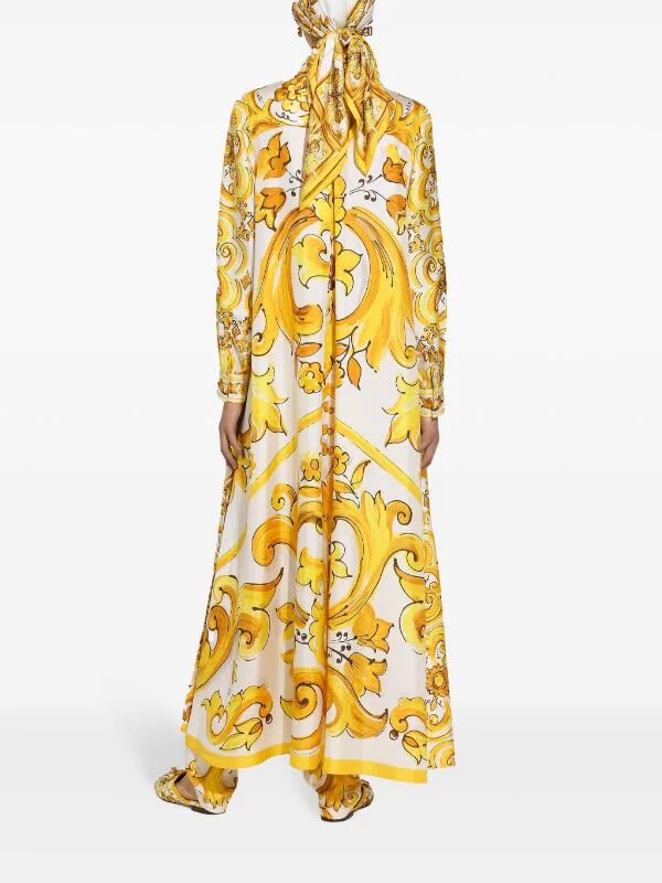 Shop Dolce & Gabbana Pantaloni St Maiolica In Tn Giallo