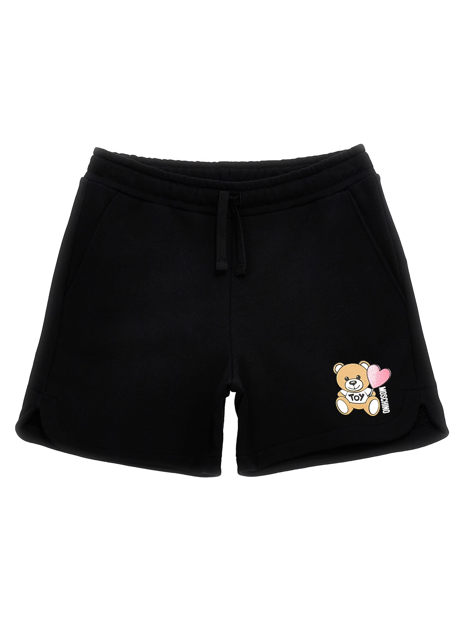 Moschino Teddy Bear-print Shorts In Black