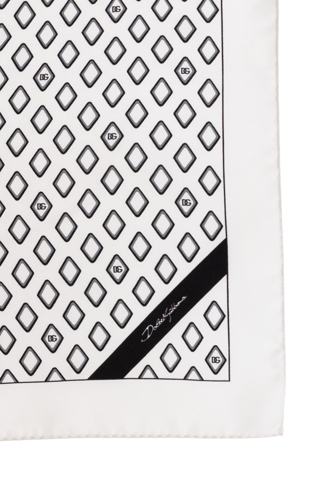 Dolce & Gabbana Geometric-pattern Silk Scarf In White