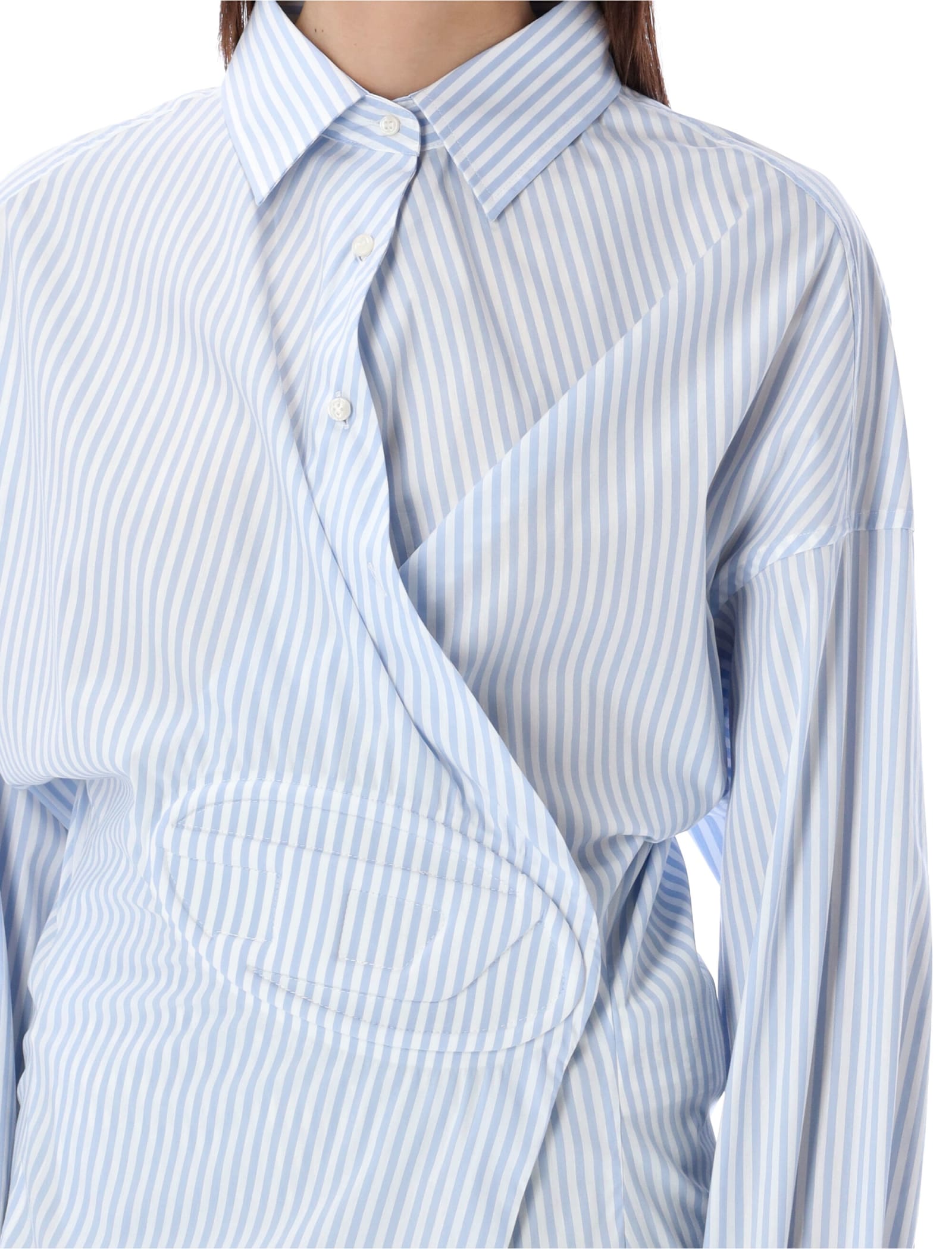 Shop Diesel C-siz Casual Shirt In Light Blue Stripe