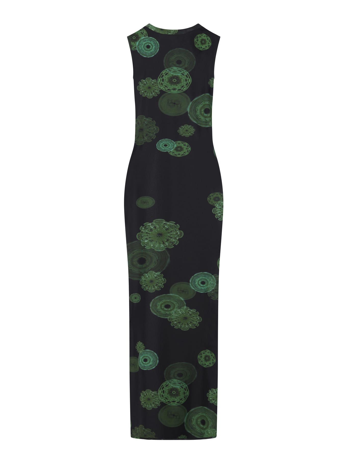 Shop Coperni Cymatics Print Mesh Dress In Bkgr Black Green