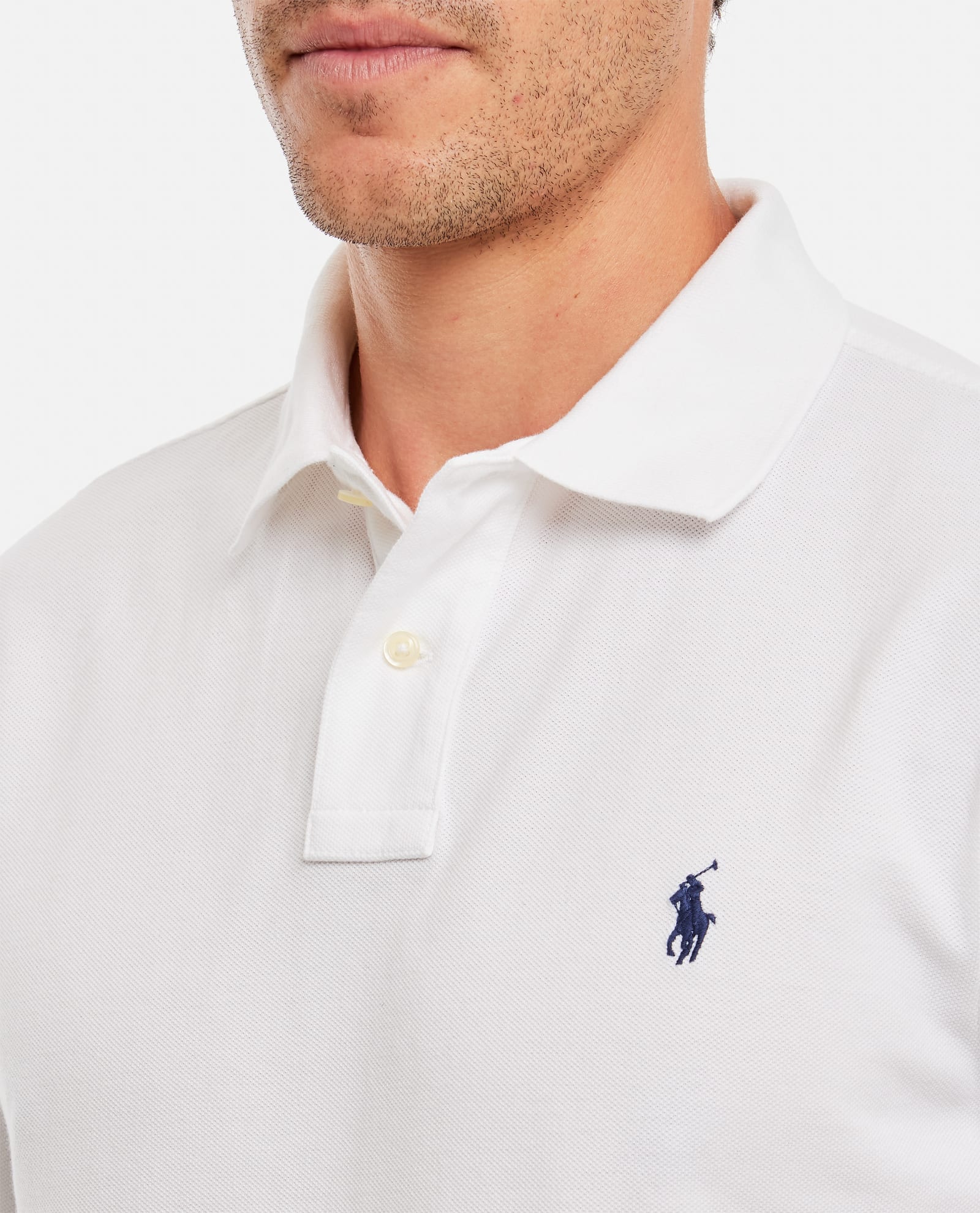 Polo Ralph Lauren White Polo With Classic Collar And Pony Embroidered On The Front In White
