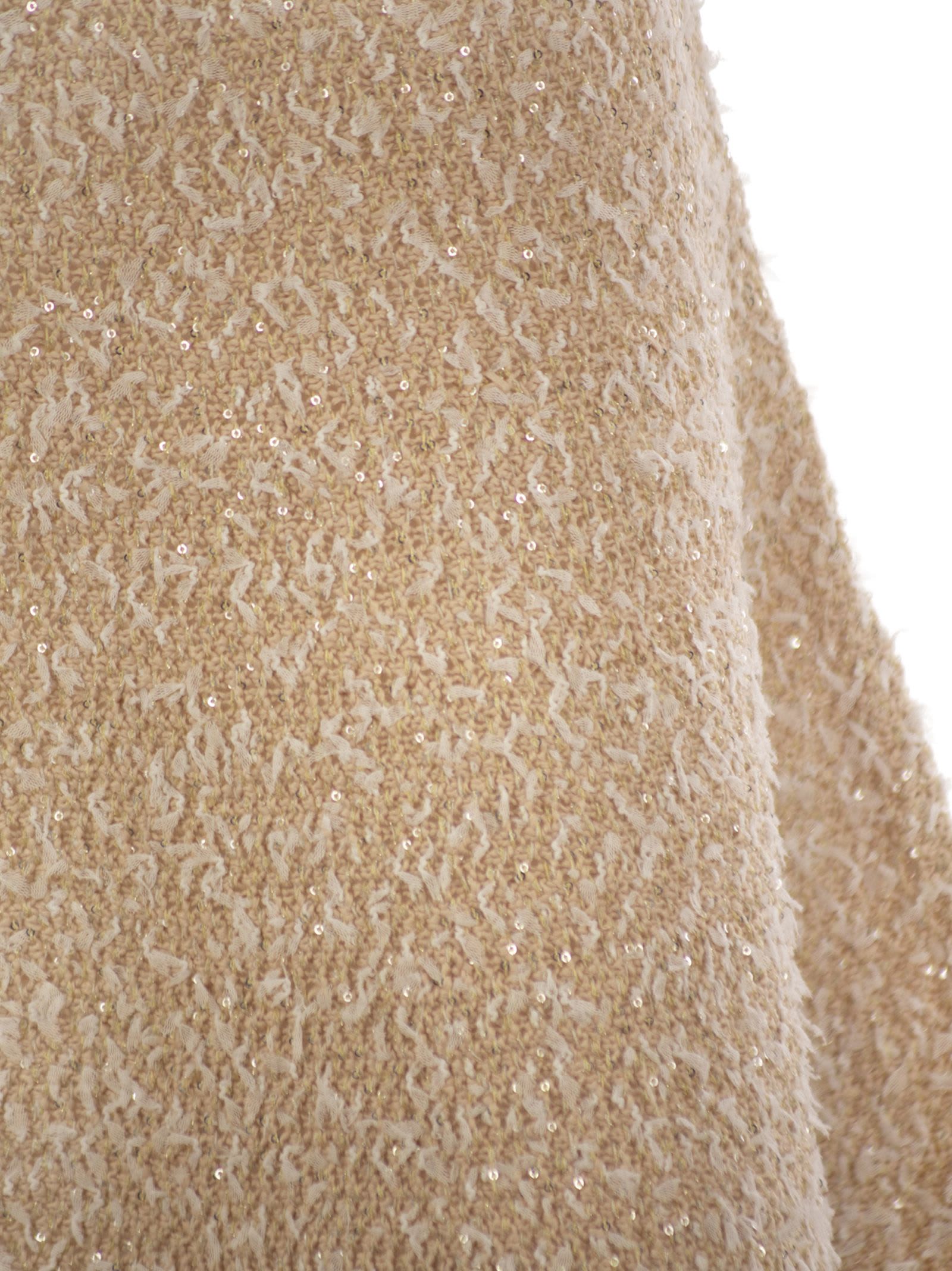 Shop Fabiana Filippi Tweed Effect Flared Skirt In Beige