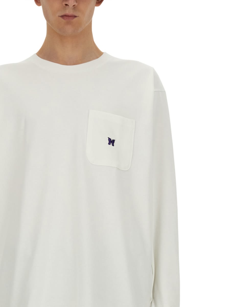 Shop Needles T-shirt With Logo In White
