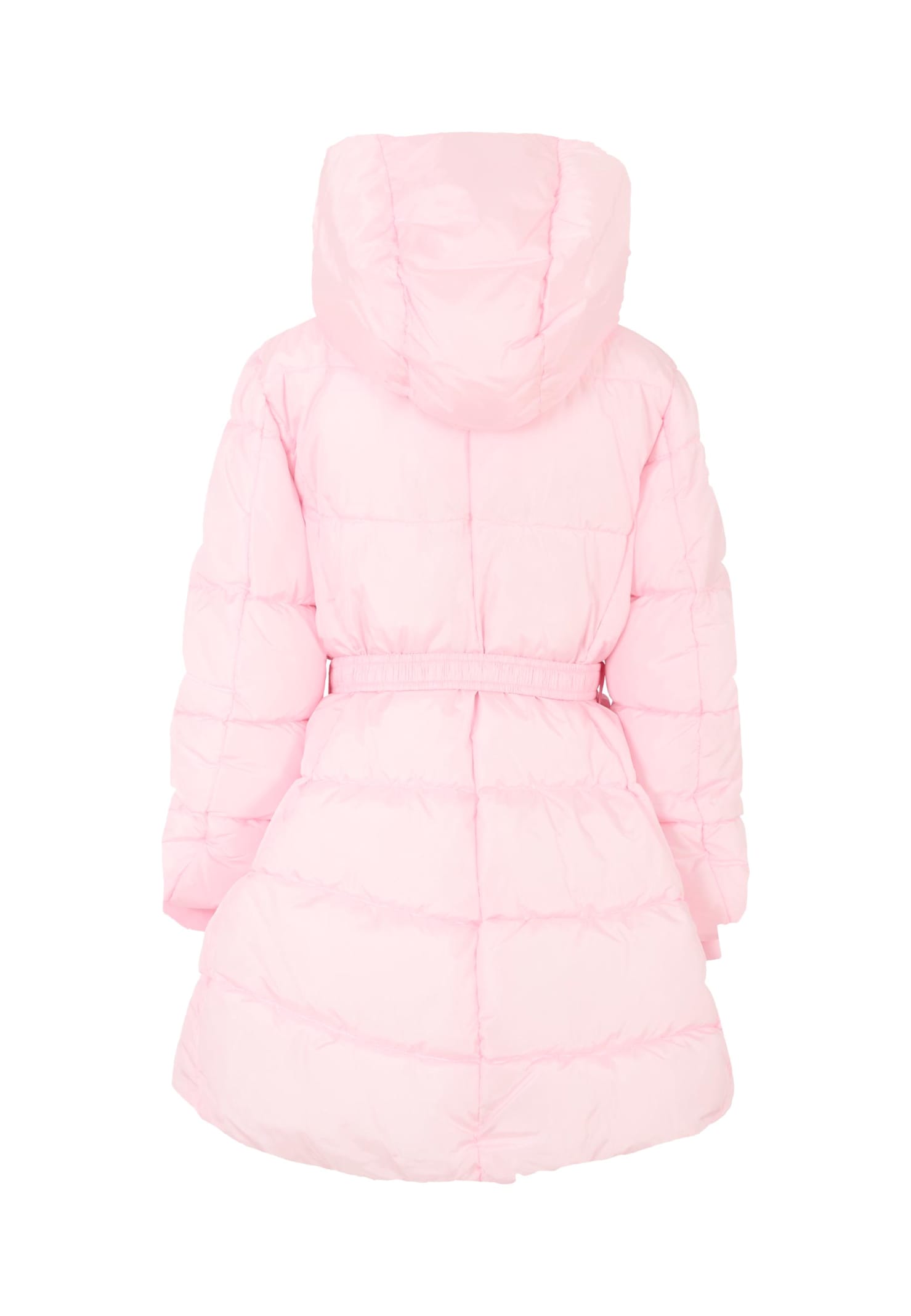 Monnalisa Pink Down Jacket For Girl With Logo In Pink