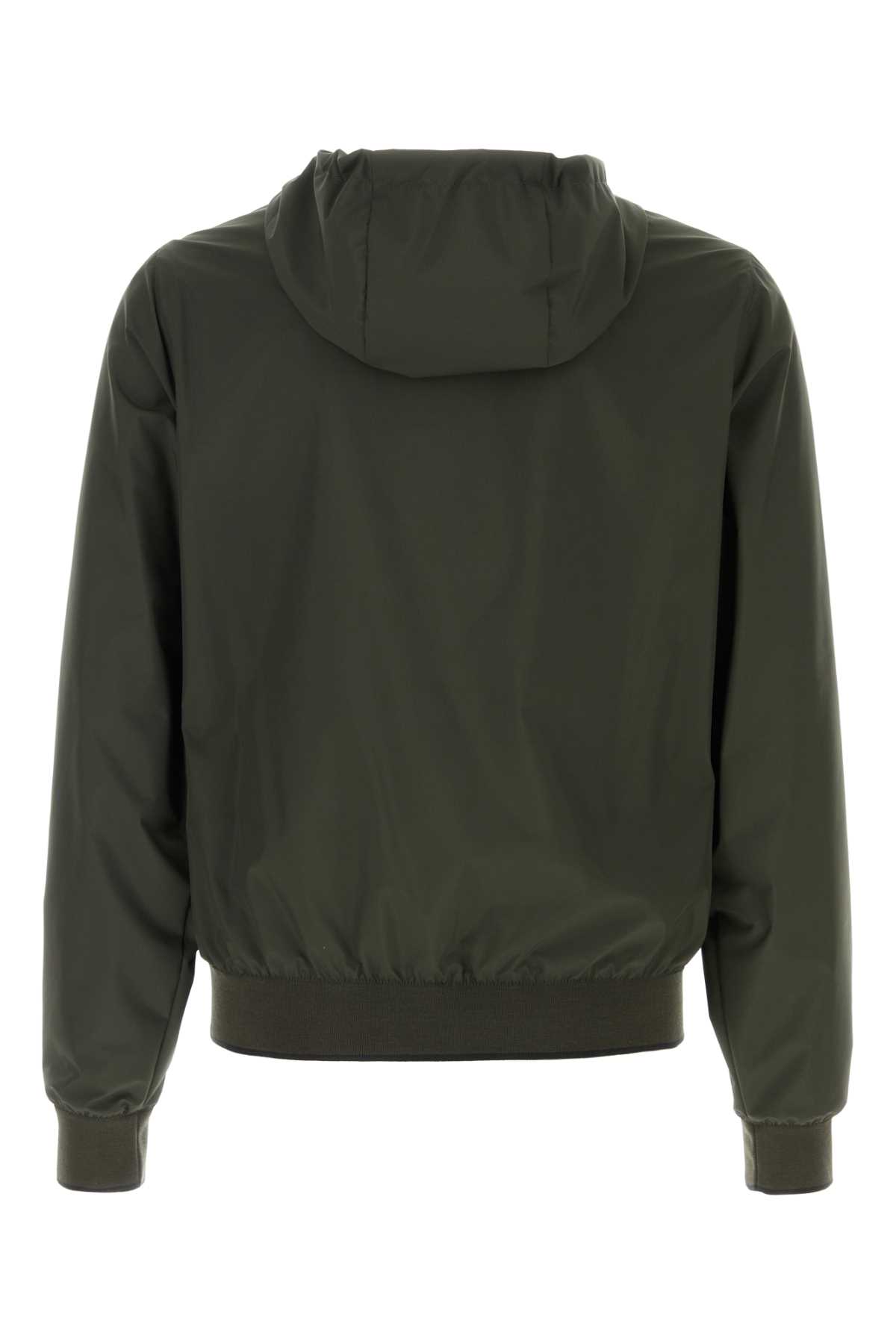 Moorer Bottle Green Polyester Denny Reversibile Jacket In Forest