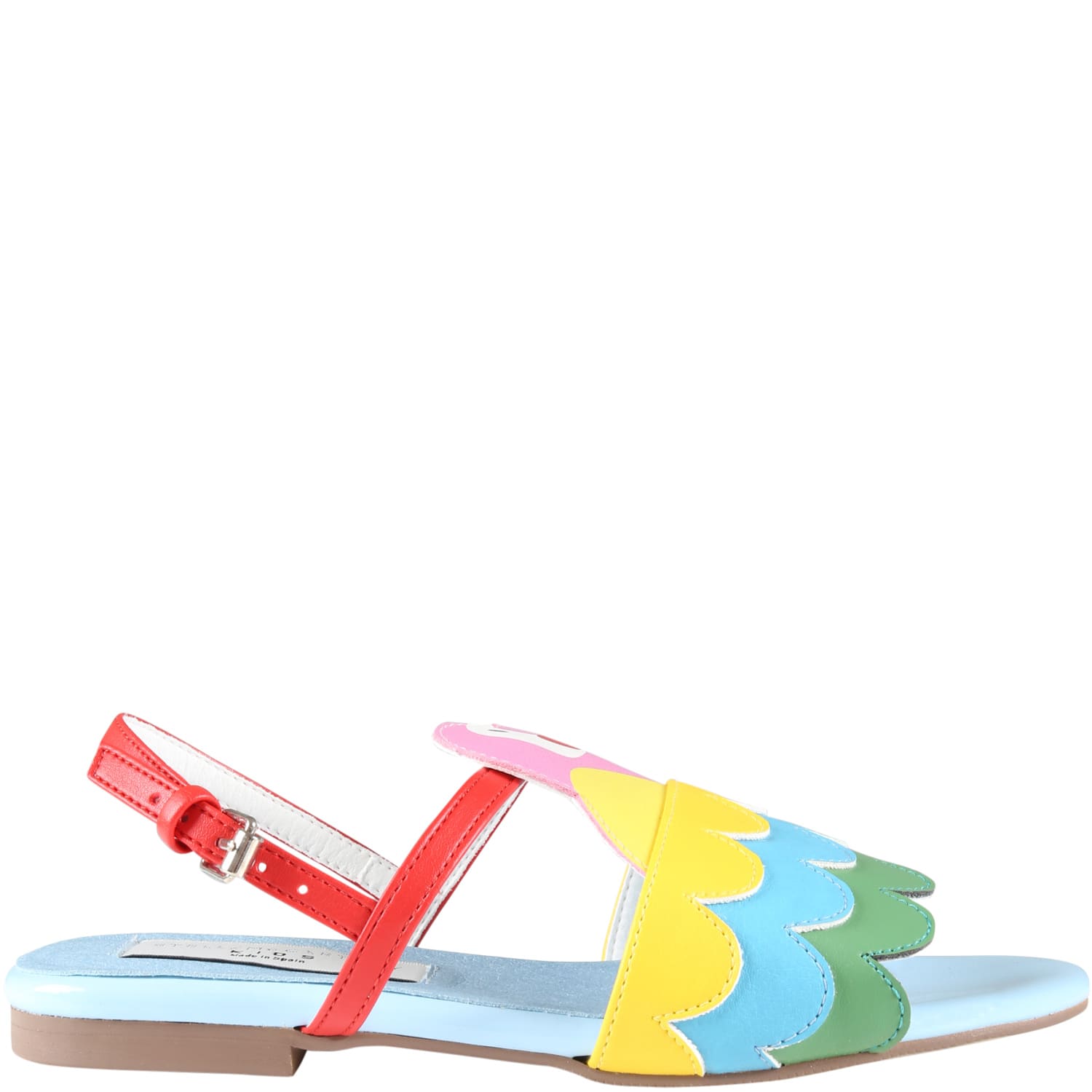 STELLA MCCARTNEY MULTICOLOR SANDALS FOR GIRL WITH PARROT