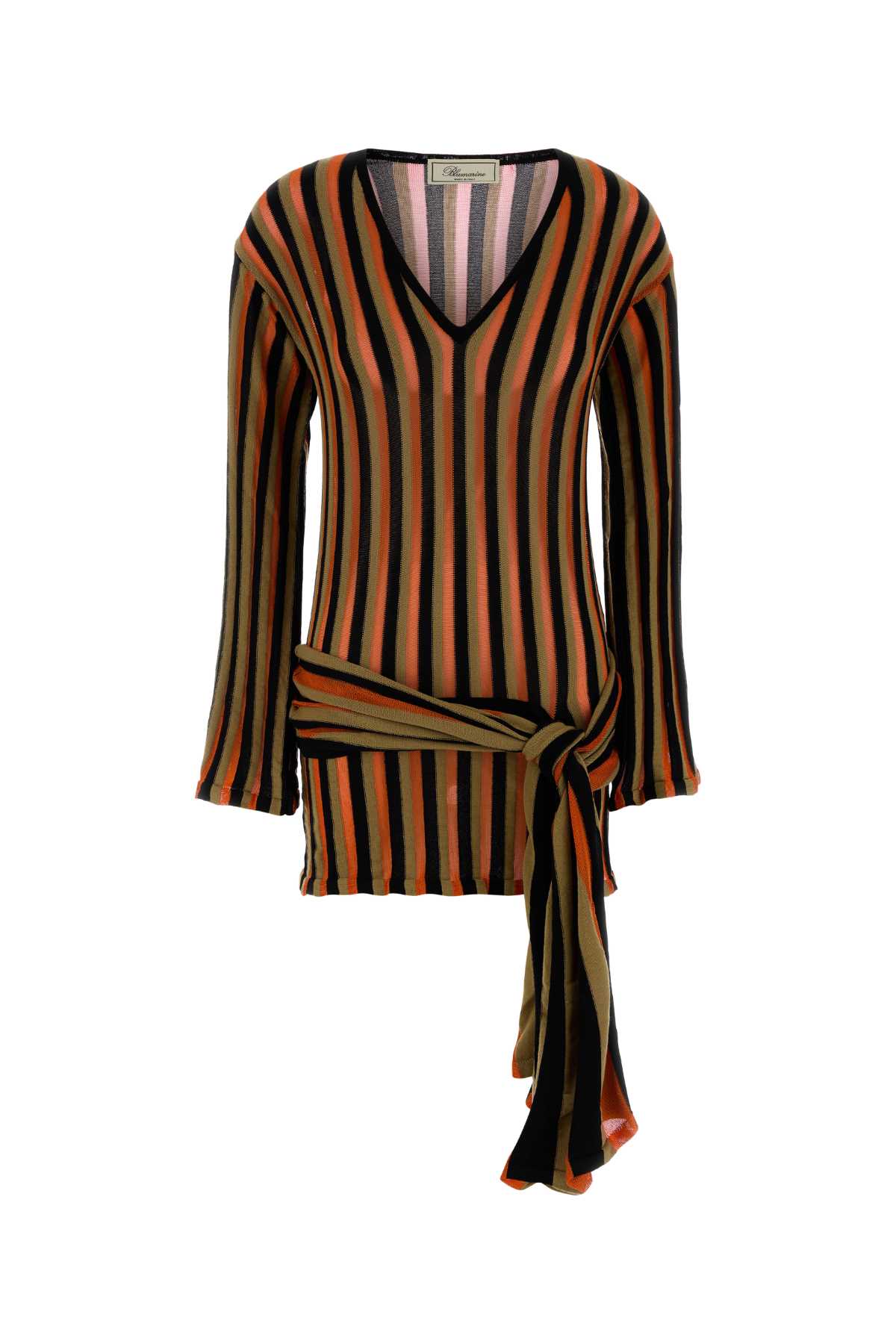 Blumarine Embroidered Knit Mini Dress In Multi