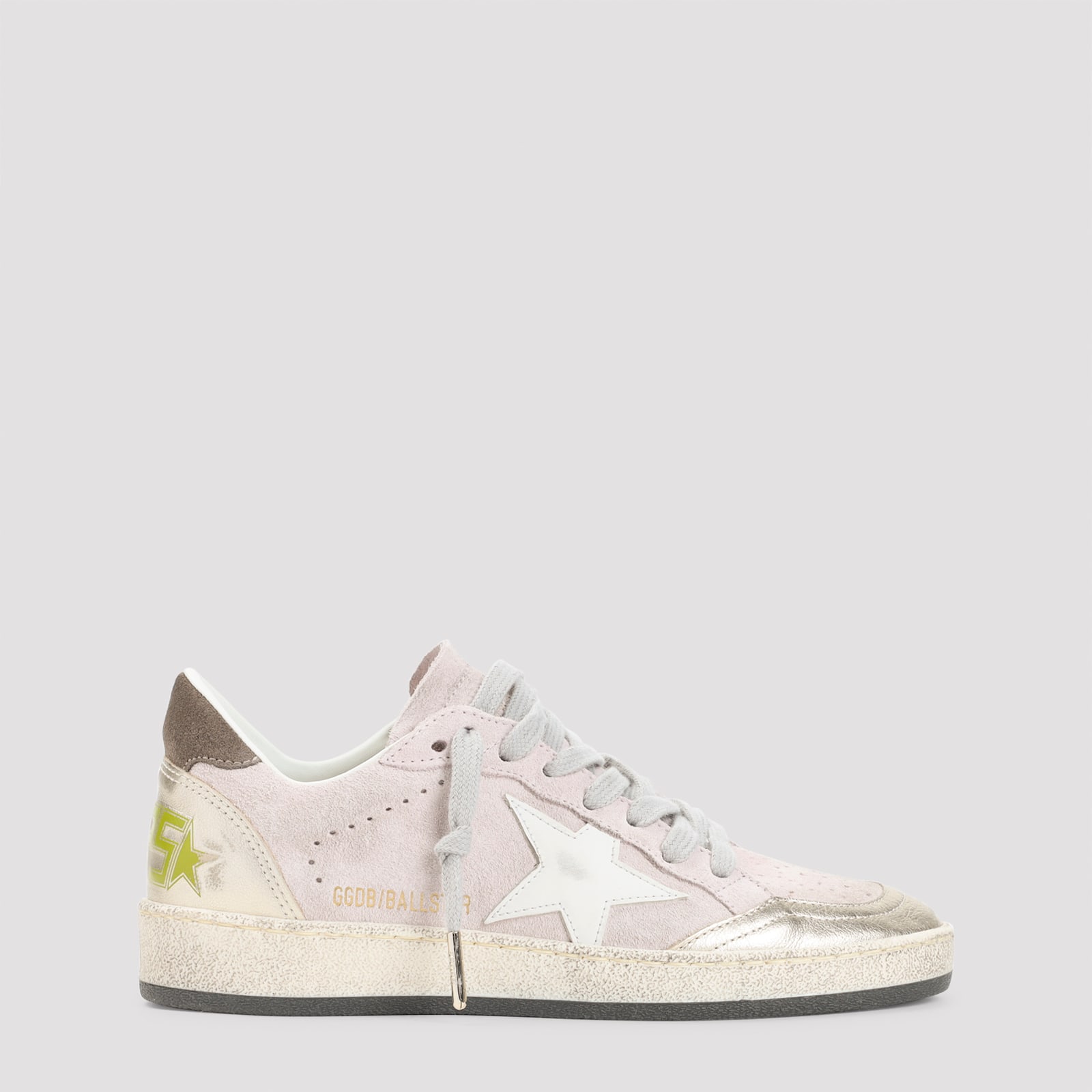 Golden Goose Ballstar Suede Upper Toe Tongue Heel And Spur Leather Star Sneakers Multicolor In White