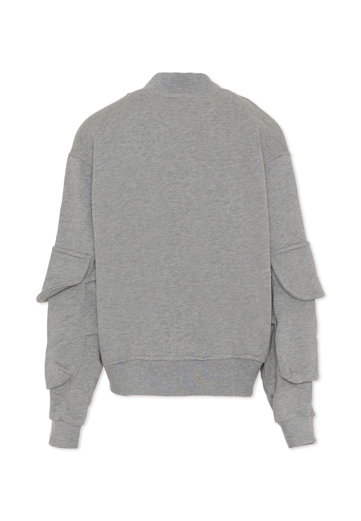 Msgm Pocket Bomber Jacket In Gray