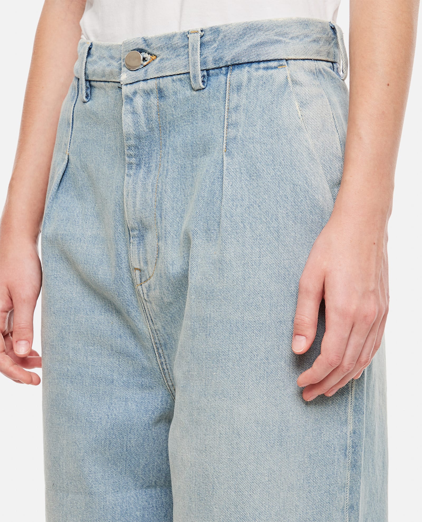 LOULOU STUDIO ATTU WIDE LEG DENIM PANTS 
