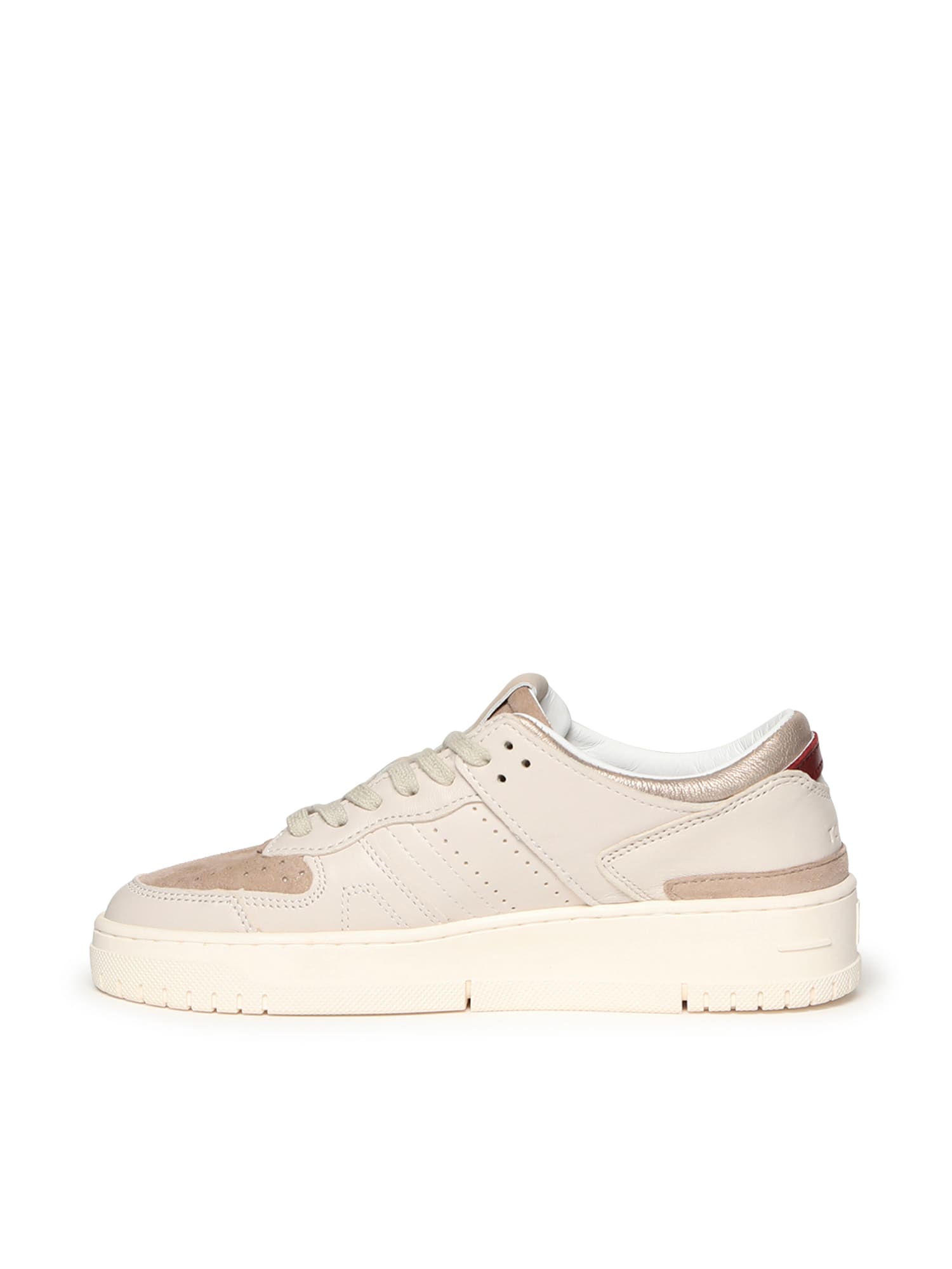 Date Torneo Shiny Leather Sneakers In White