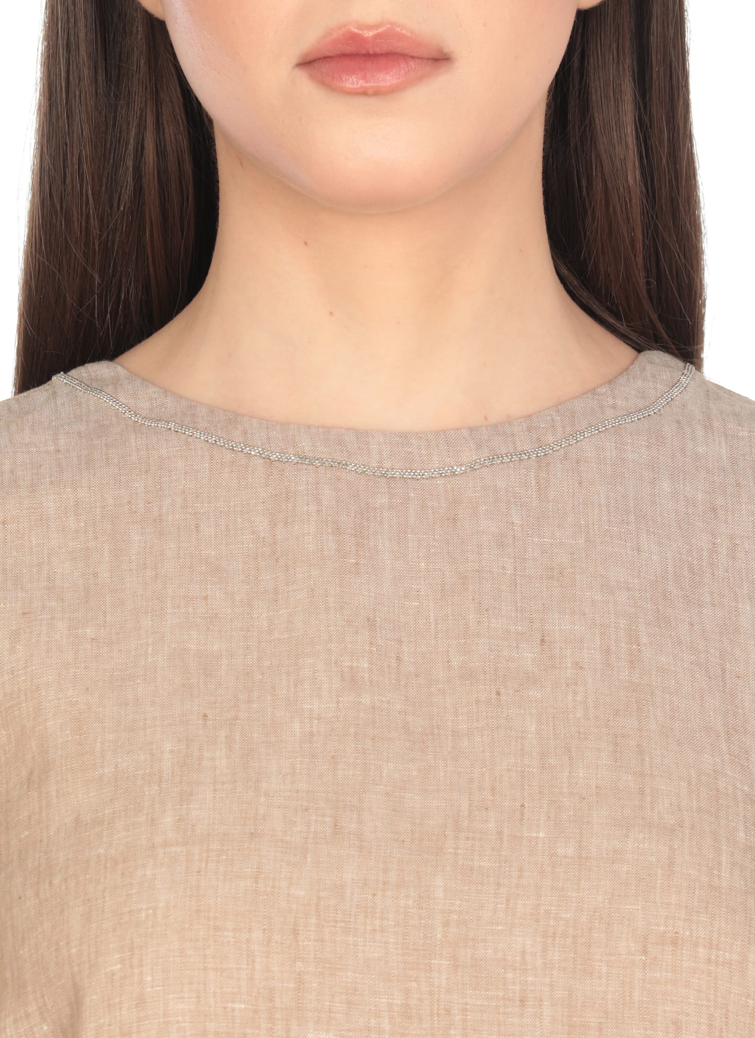Shop Peserico Dress In Beige