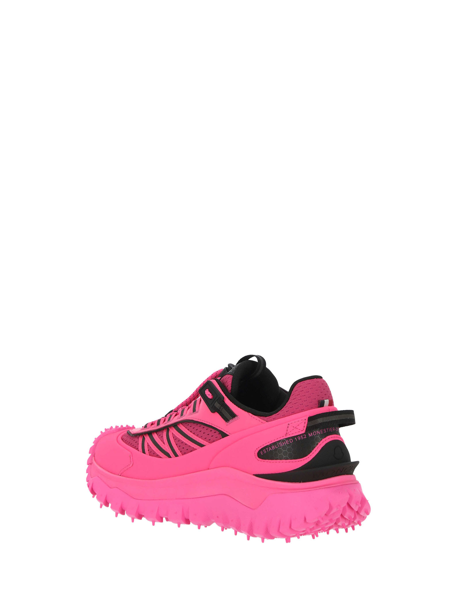 Shop Moncler Trailgrip Neon Pink Sneakers