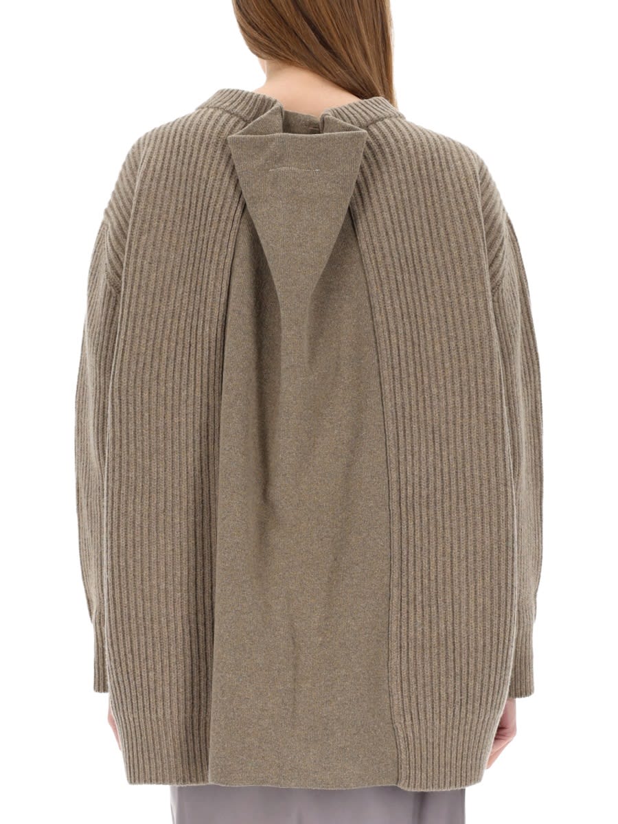 Mm6 Maison Margiela Wool Sweater Dress In Brown