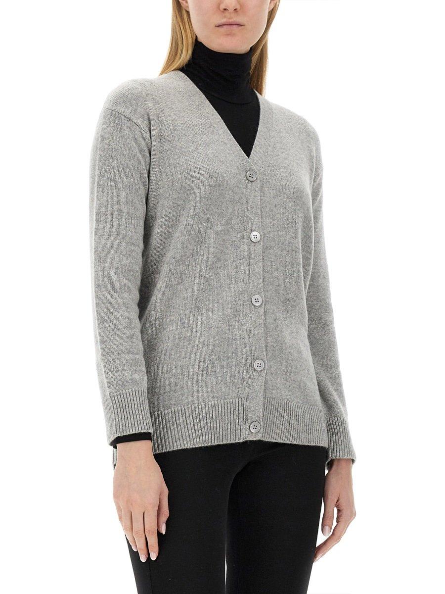 Shop 's Max Mara Vneck Longsleeved Cardigan In Grey