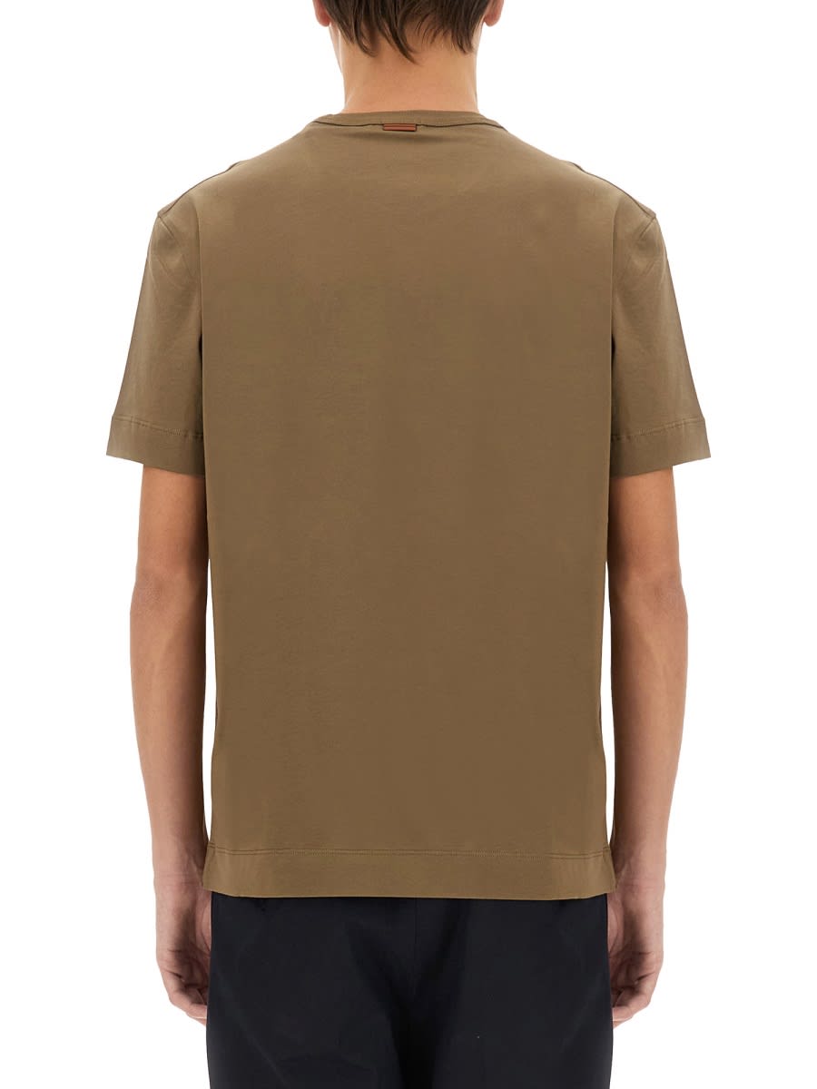 Shop Zegna T-shirt With Logo In Beige