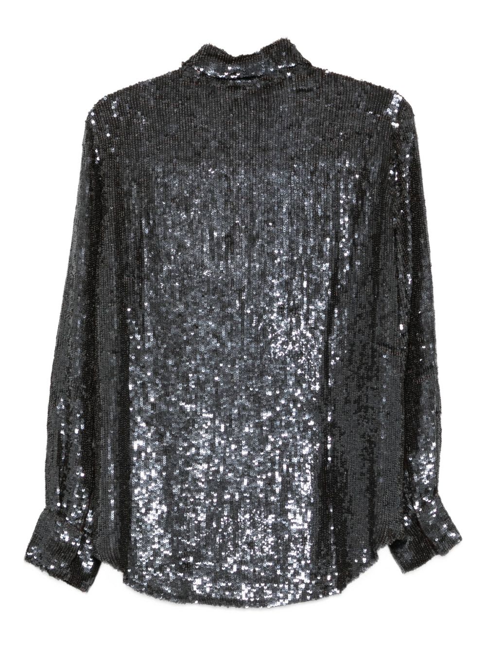 P.a.r.o.s.h Dark Brown Sequin Shirt In Brown