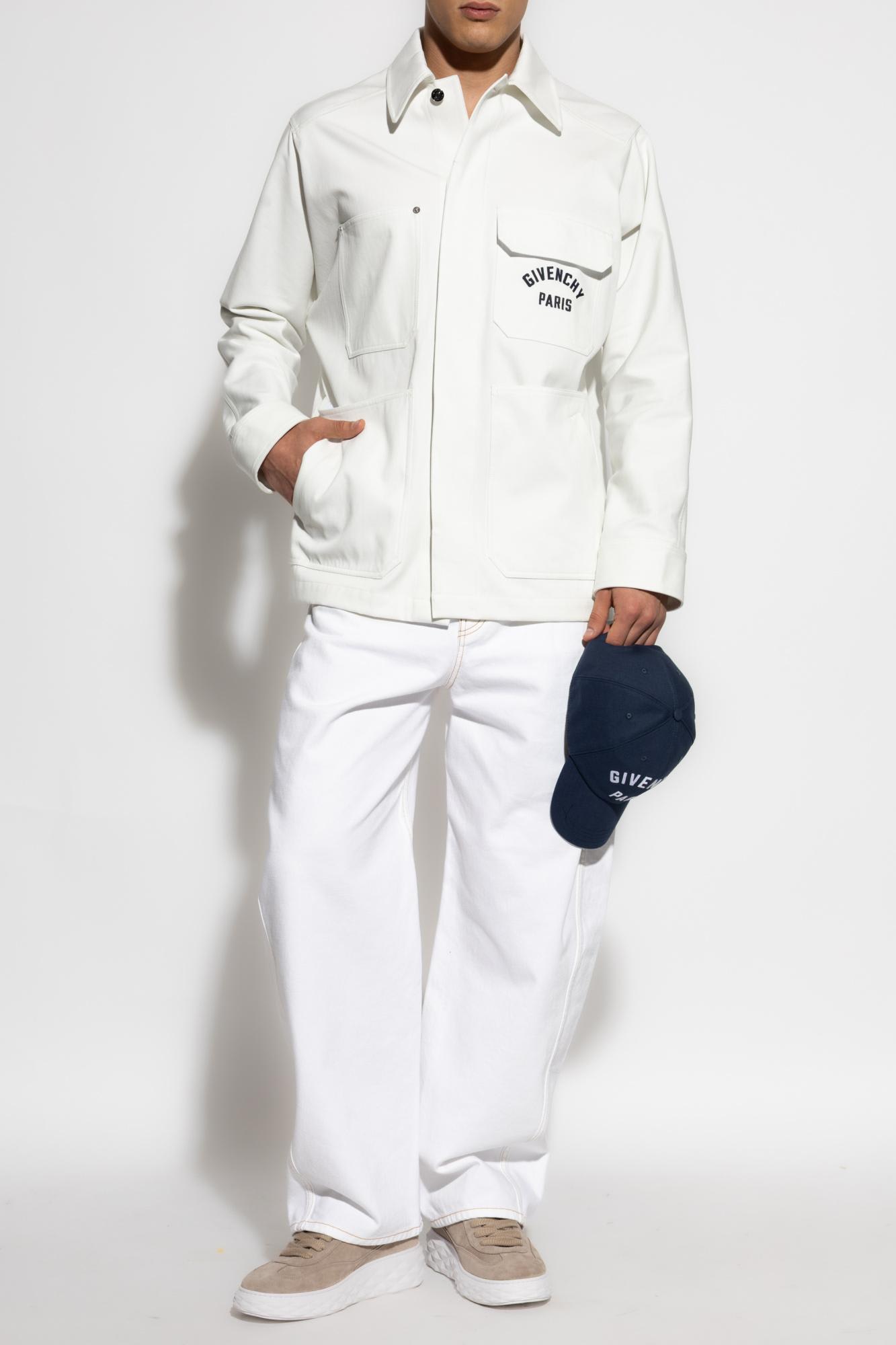 Givenchy Relaxed Fit Jacket With Front Pockets And Long Sleeves In Neutral