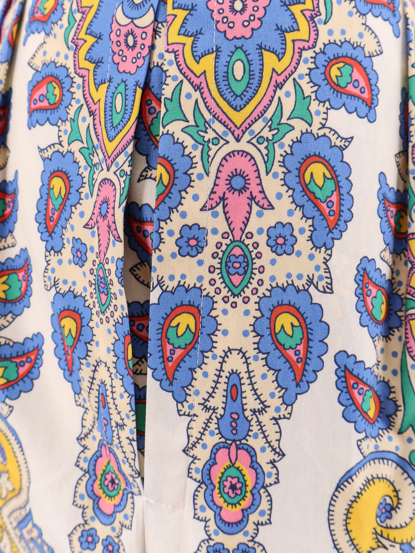 Shop Etro Cotton Skirt With Multicolor Print In Beige
