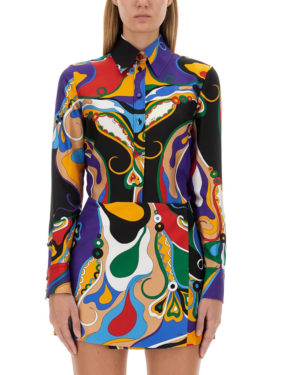 Shop Pucci Printed Shirt In Multicolour