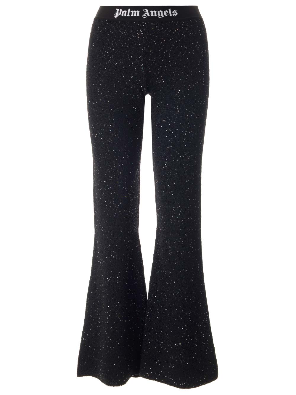 Shop Palm Angels Soiree Knit Trousers In Black White