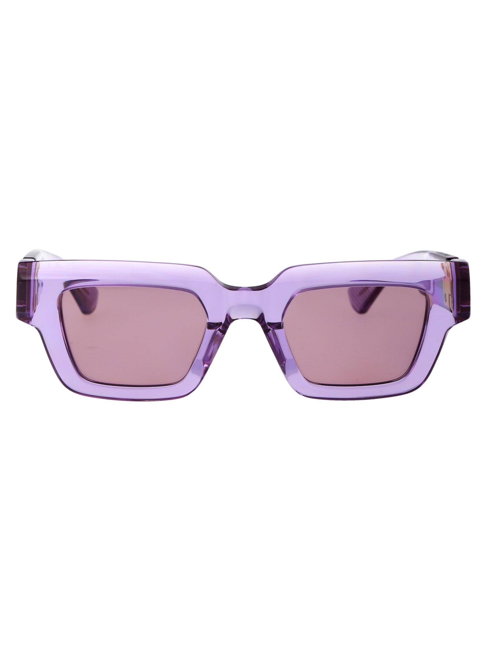 Logo Acetate Sunglasses in Purple - Bottega Veneta