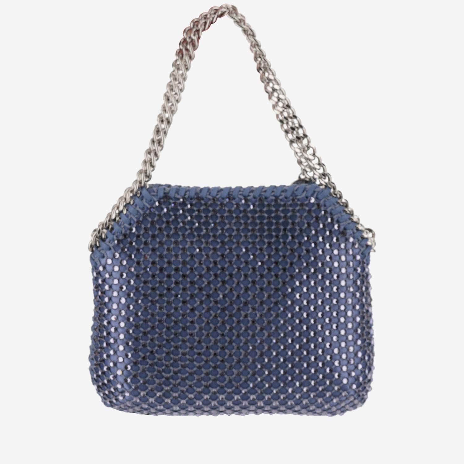 Shop Stella Mccartney Mini Falabella Crystal Mesh Bag In Purple