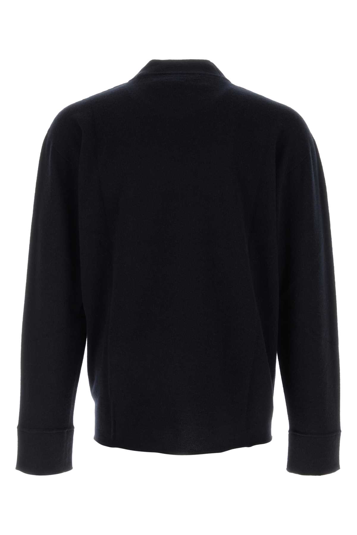The Row Midnight Blue Stretch Cashmere Blend Hermann Sweater In Black