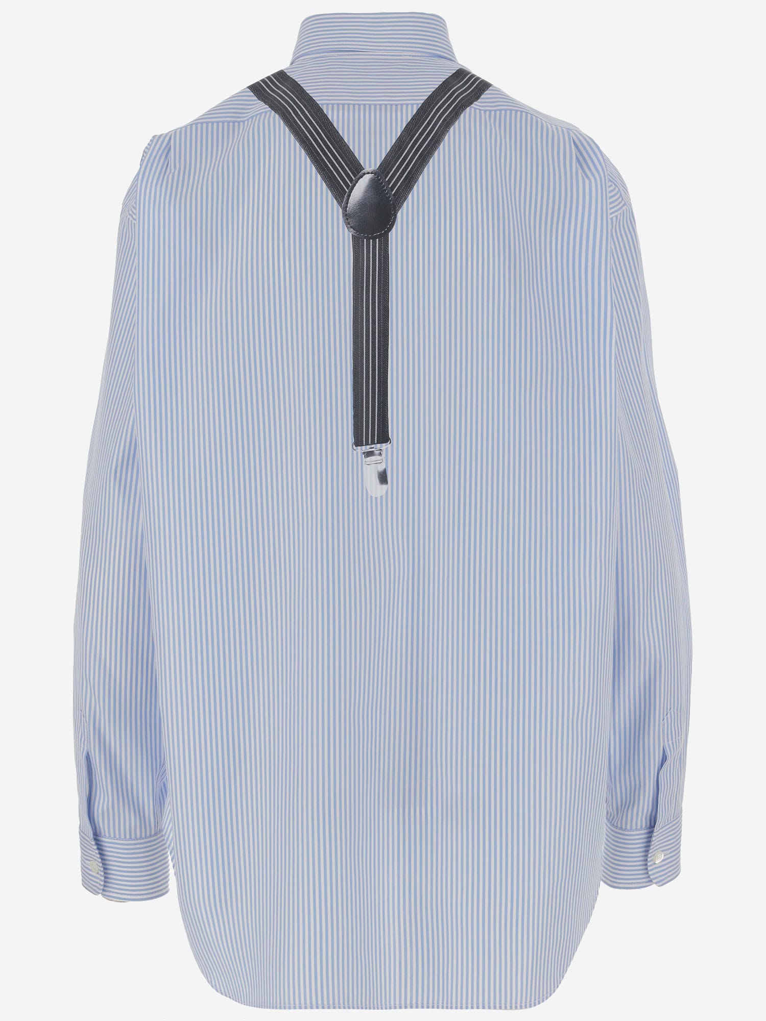 MOSCHINO COTTON POPLIN SHIRT WITH SUSPENDER PRINT 