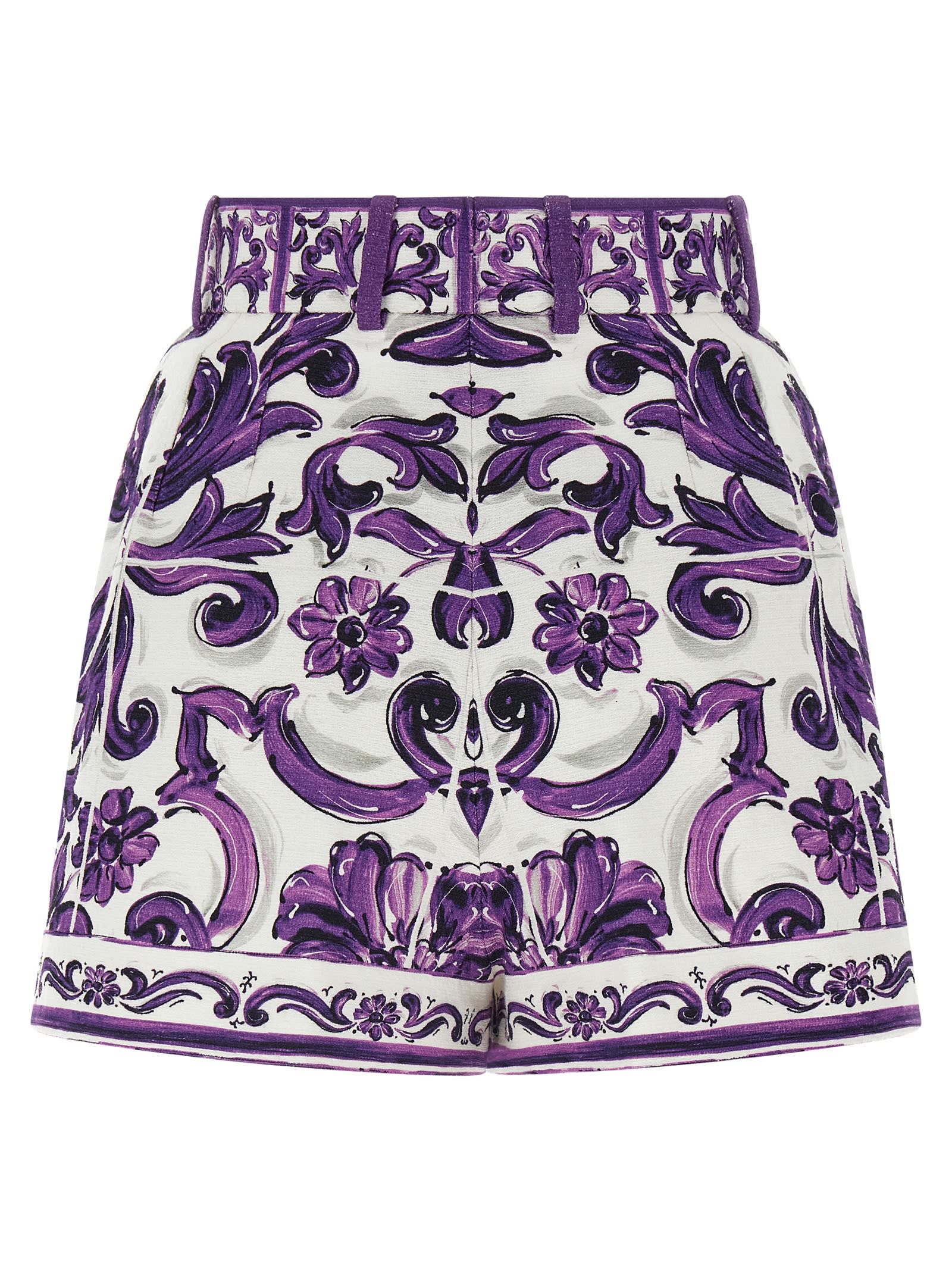Dolce & Gabbana 'maiolica' Print Bermuda Shorts In Multi