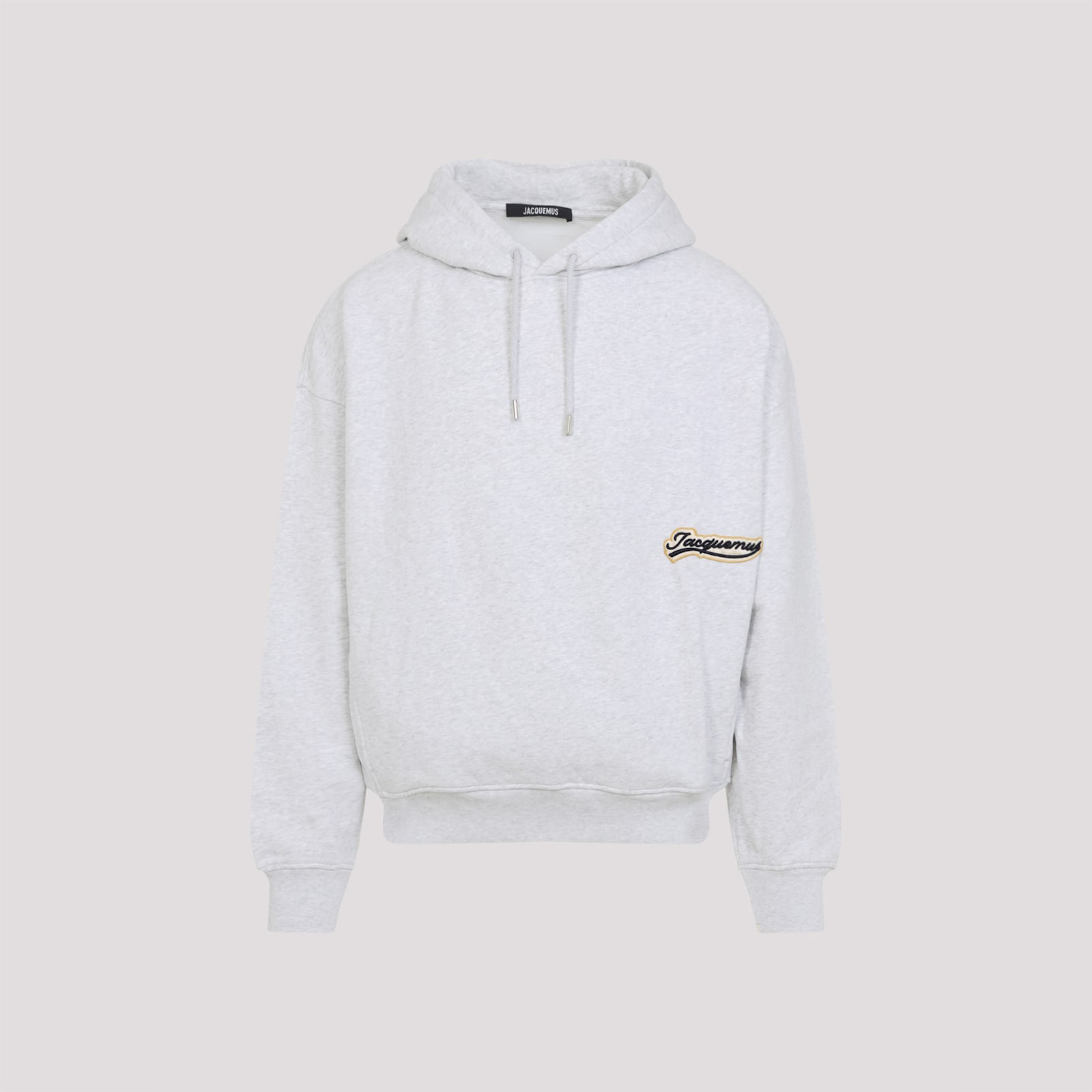 Jacquemus Men Grey Varsity Embroidery Hoodie In White