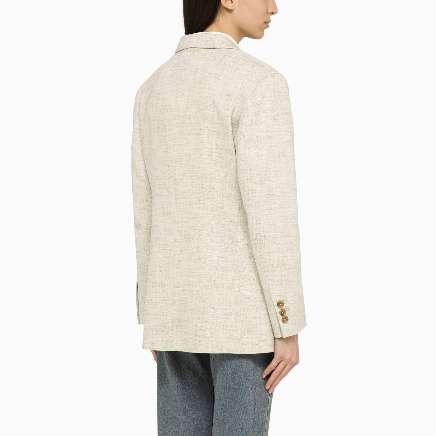 Shop Blazé Milano Light Grey Silk-blend Daisy Laluna Jacket.