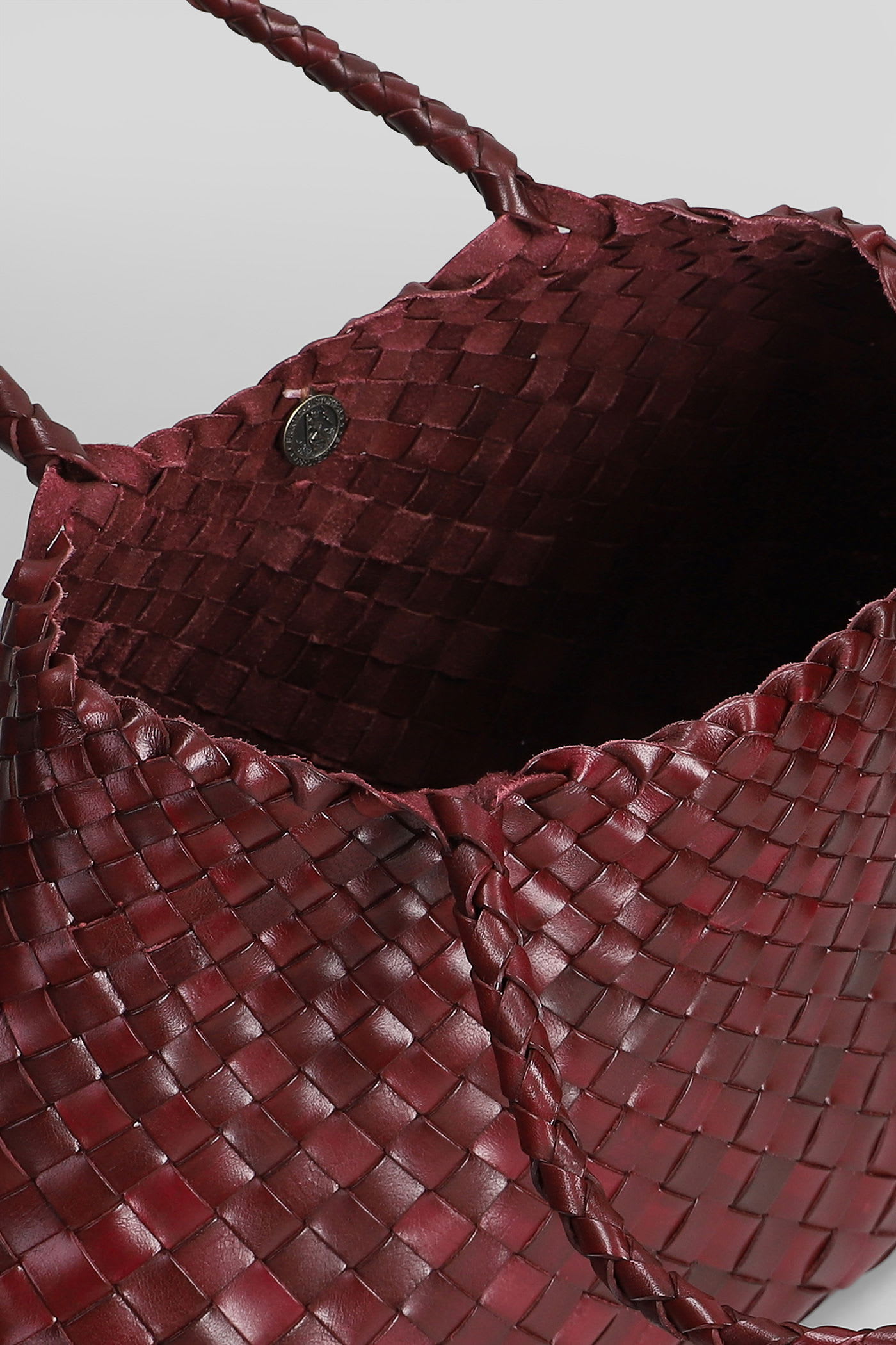 Dragon Diffusion Santa Croce Big Tote In Bordeaux Leather In Burgundy