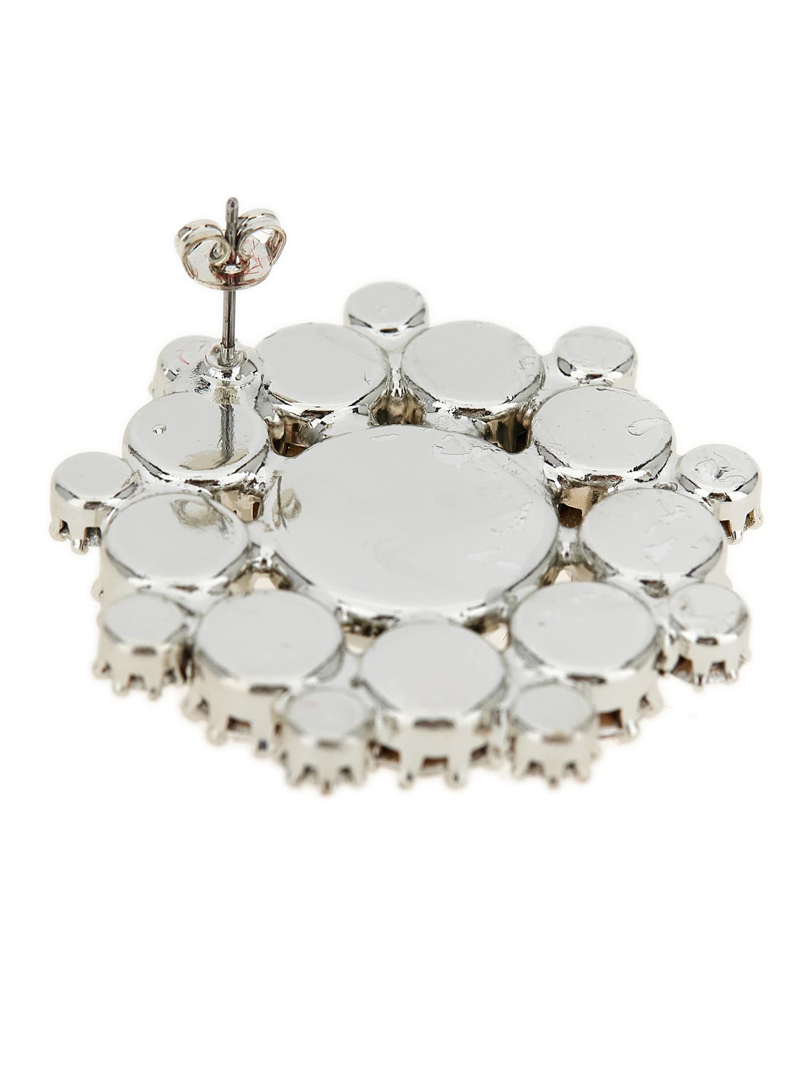 Magda Butrym Crystal Drop Floral Pearl Stud Earrings In Metallic