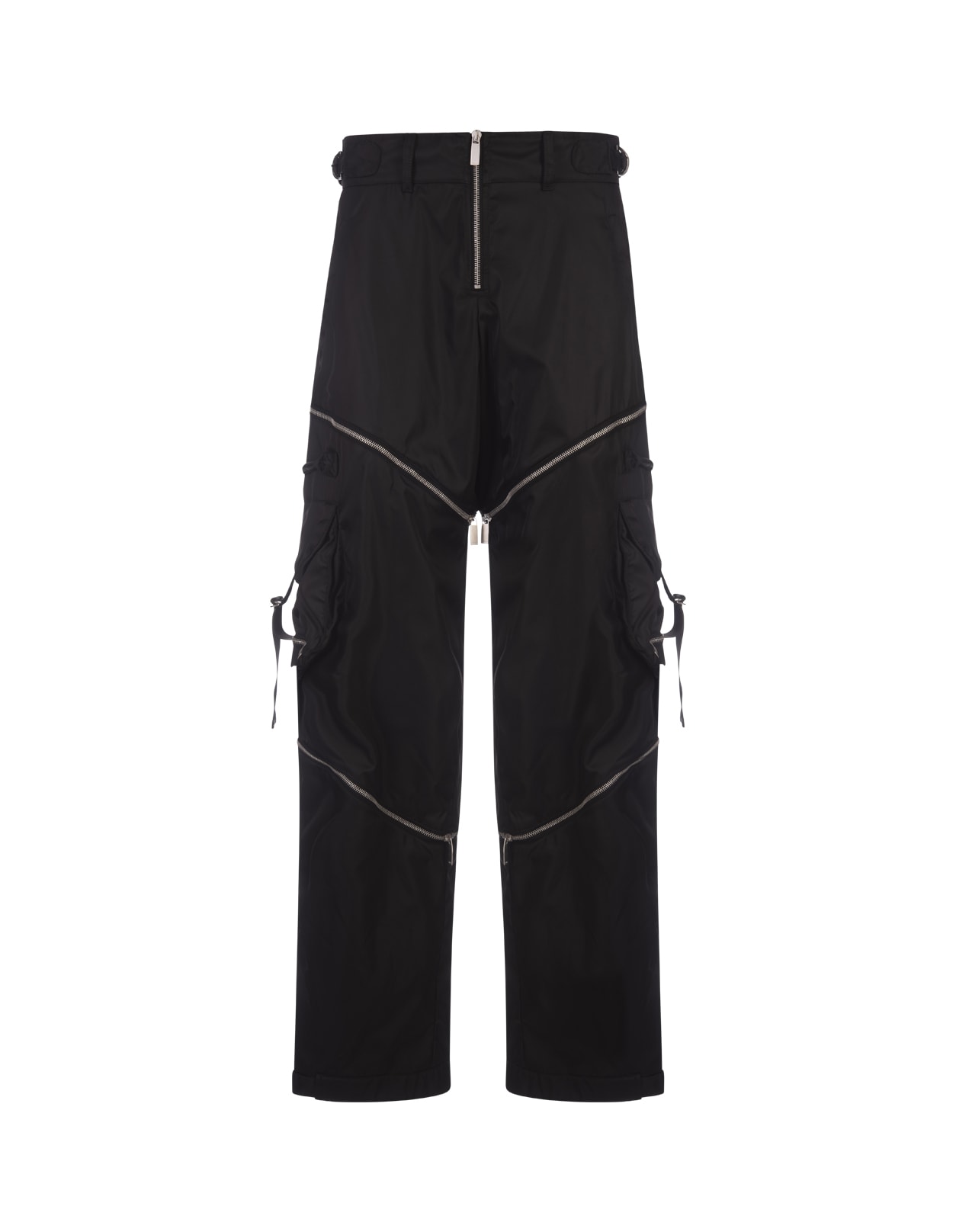 Black Cargo Trousers With Zip