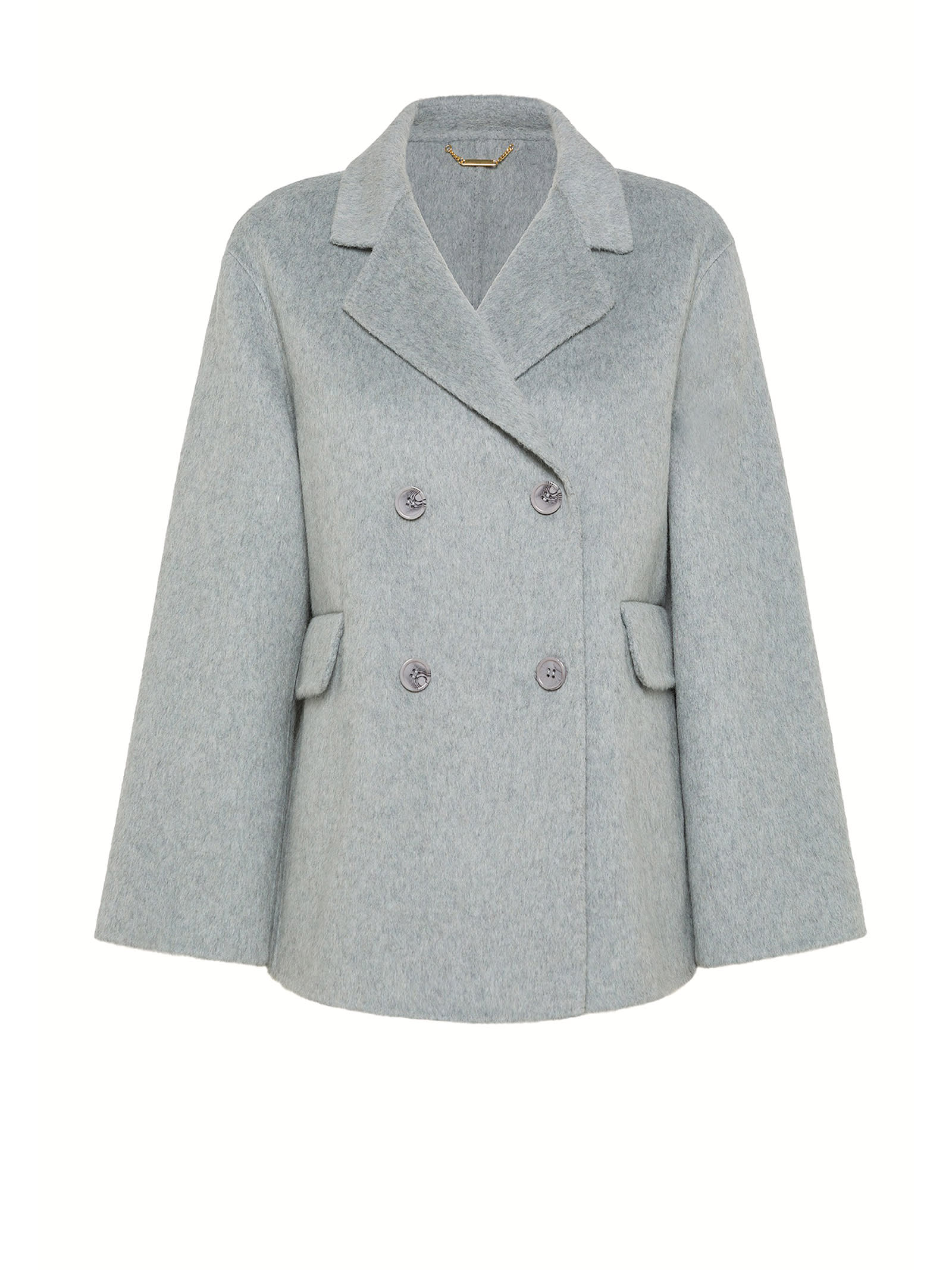 Seventy Double Breasted Grey Coat Women In Grigio Scuro